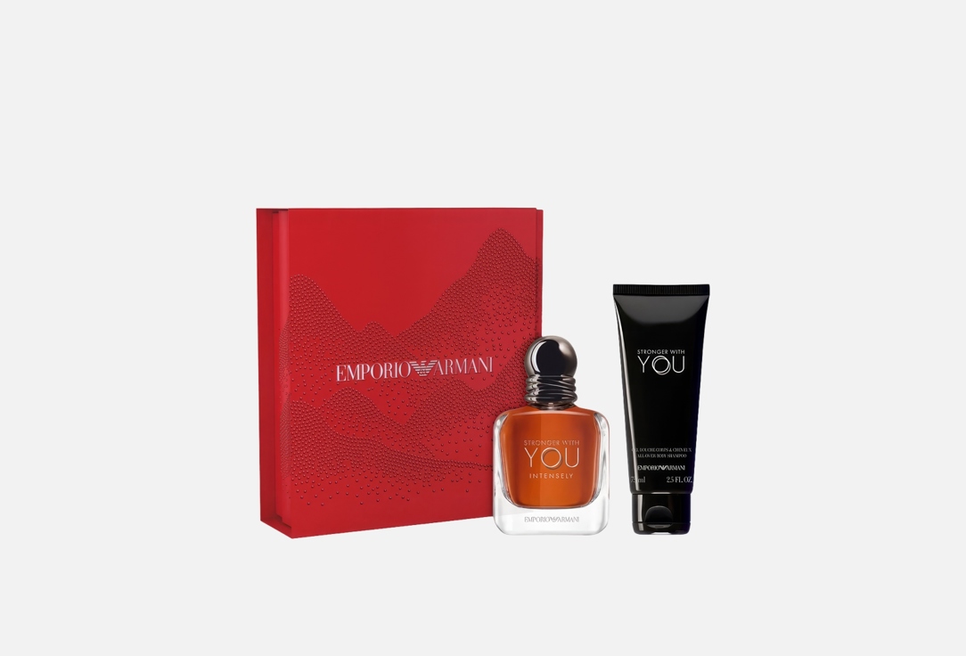 Armani Eau De Parfum and Body Lotion Gift Set Stronger With You Intensely