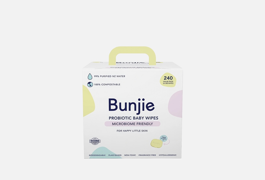 Bunjie Cleansing & Smooting Body Whipes Set Probiotic Baby Wipes MULTIPACK