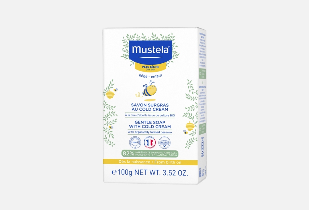 Mustela Soap with Cold Cream for Face and Body Gentle