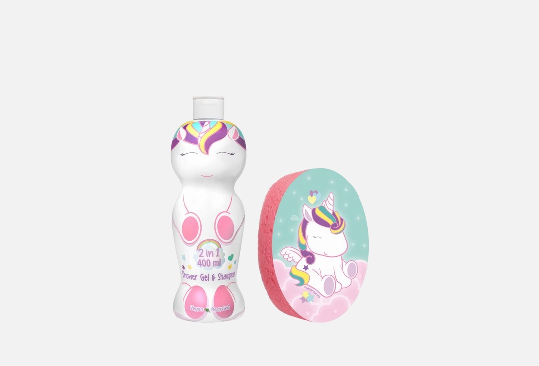 Air-Val Shower Gel and Shampoo 2in1 & Sponge Set Eau my Unicorn 1D