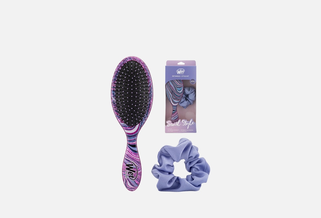 WET BRUSH Detangler & Scrunchie Kit  Swirl Style