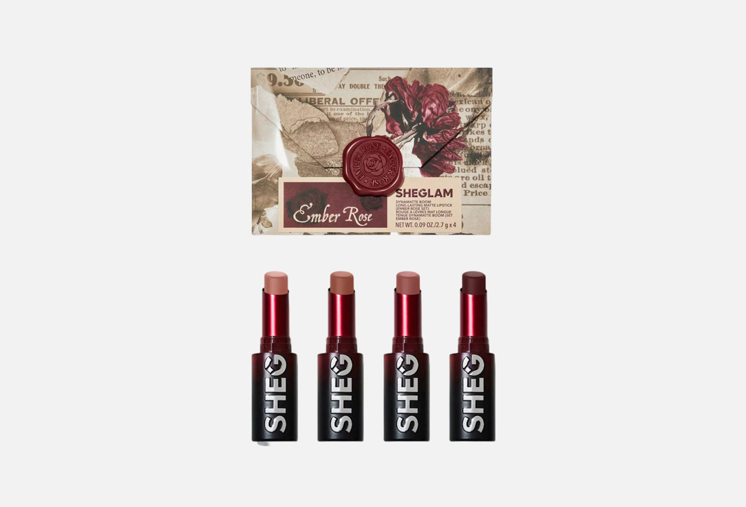 Sheglam Long-lasting matte lipstick set Ember rose dynamatte boom