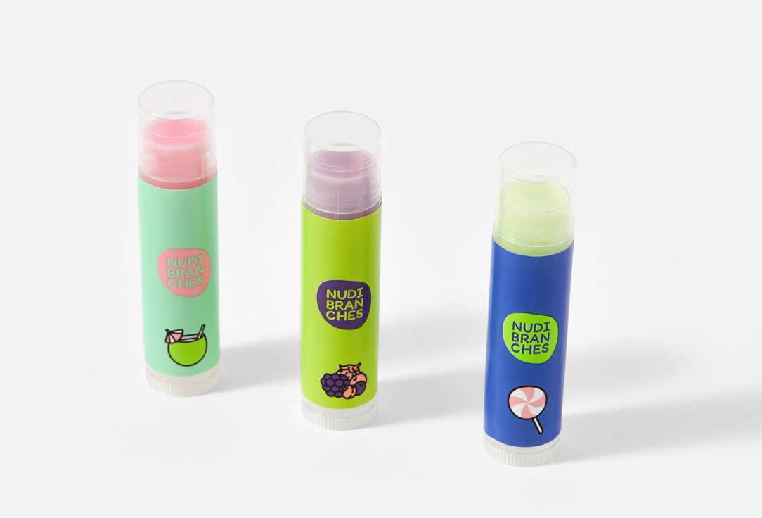 Nudibranches Moisturizing lip balm set MINI ADVENTURE 3 pcs Nudibranches Moisturizing lip balm set MINI ADVENTURE
