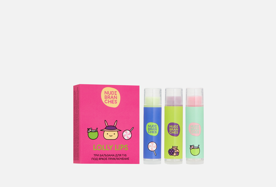 Nudibranches Moisturizing lip balm set MINI ADVENTURE 3 pcs Nudibranches Moisturizing lip balm set MINI ADVENTURE