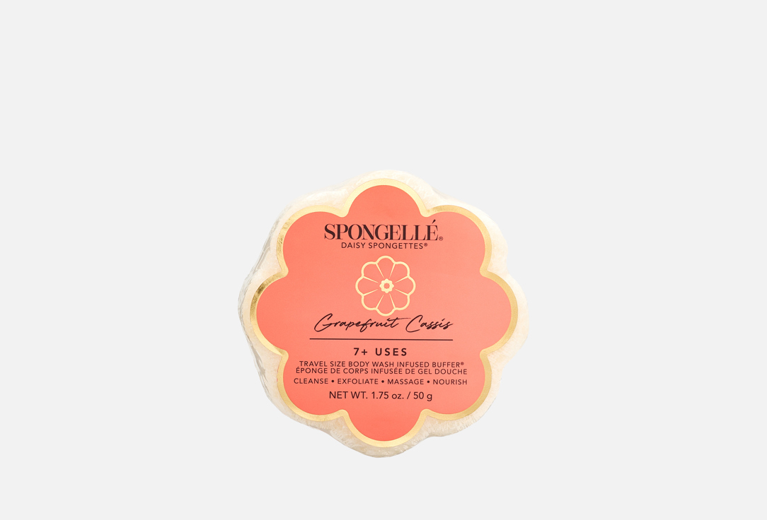 Spongelle Body Wash Infused Sponge Daisy Collection Grapefruit Cassis Spongette 1 pcs Spongelle Body Wash Infused Sponge Daisy Collection Grapefruit Cassis Spongette
