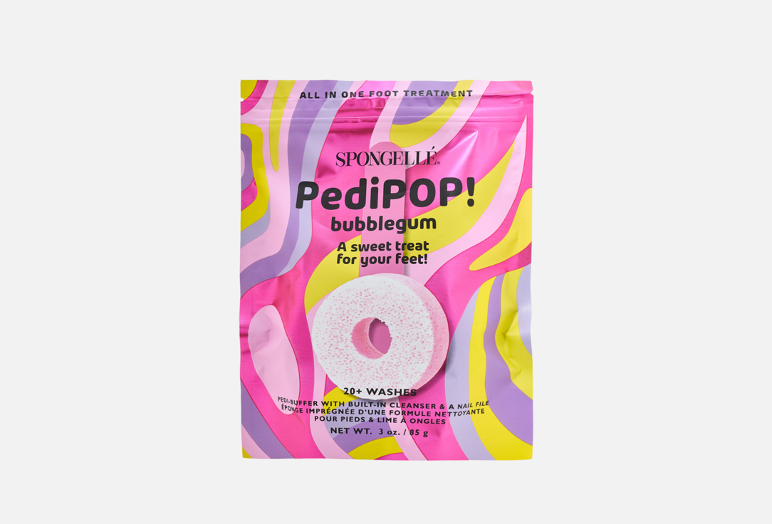 Spongelle Foot Buffer & Nail File Pedi Pop Bubblegum 1 pcs Spongelle Foot Buffer & Nail File Pedi Pop Bubblegum