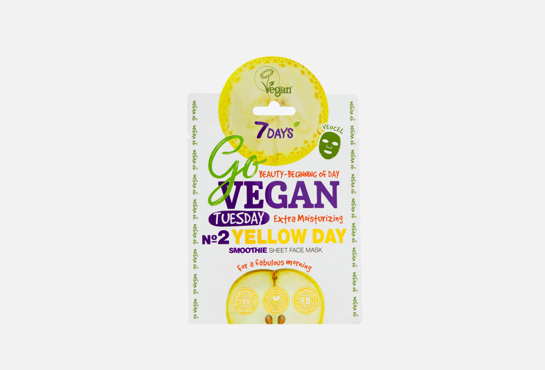 7DAYS Moisturizing Face Sheet Mask Go Vegan Tuesday