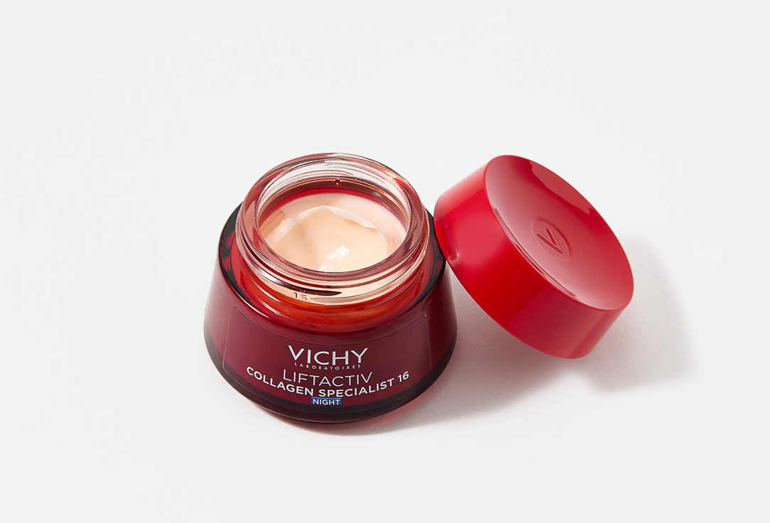 Vichy Night Cream Formulated with firming Peptides and brightening Vitamin Cg + Liftactiv Collagen Specialist