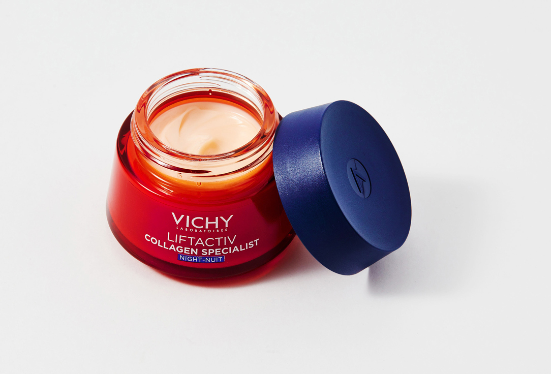 Vichy Night Cream Formulated with firming Peptides and brightening Vitamin Cg + Liftactiv Collagen Specialist