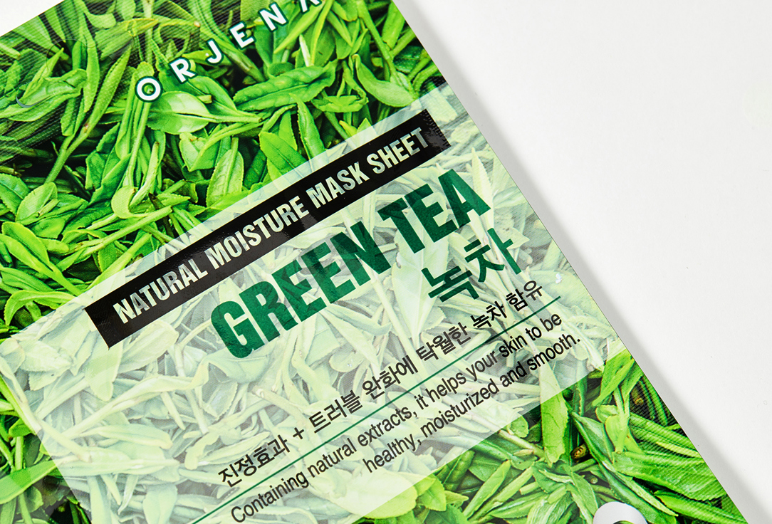 ORJENA Тканевая маска для лица с зеленым чаем NATURAL MOISTURE GREEN TEA MASK SHEET