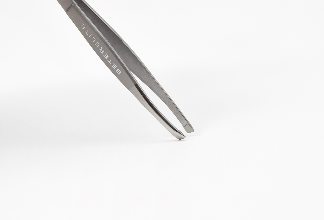 Beter Eyebrow Tweezers Elite Satin And Chromeplated Finished Tweezers, Slanted Tip