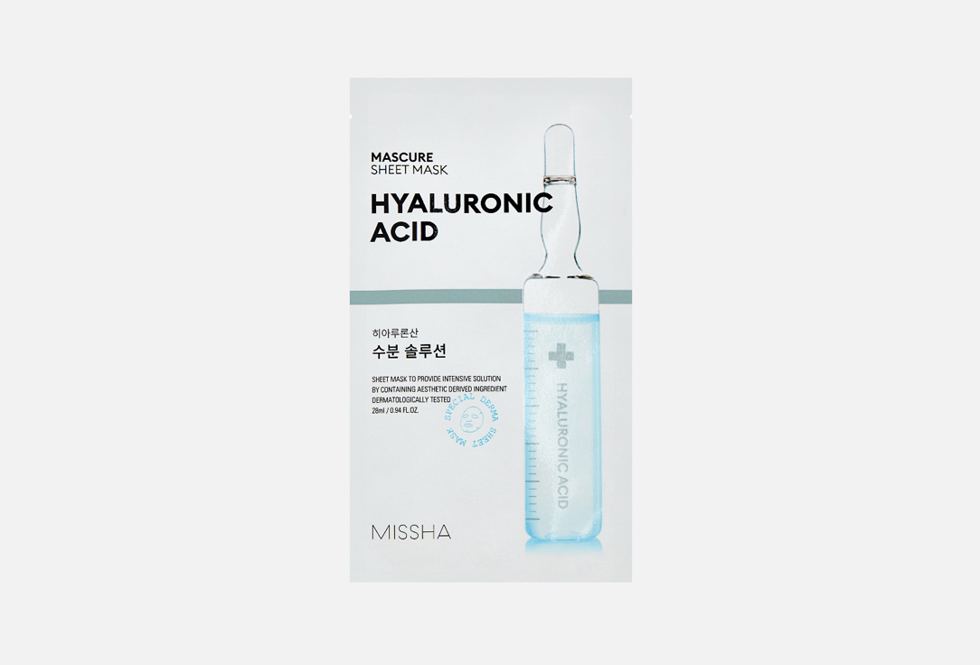 Missha Hyaluron Acid Face Sheet Mask Mascure