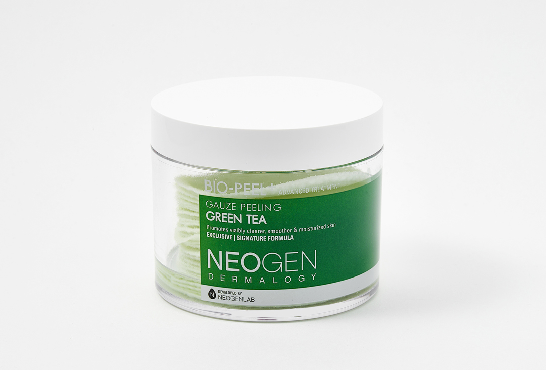 Neogen Moisturizing Face Peeling Pads with Green Tea Bio peel + gauze peeling